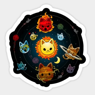 Cat Solar System Sticker